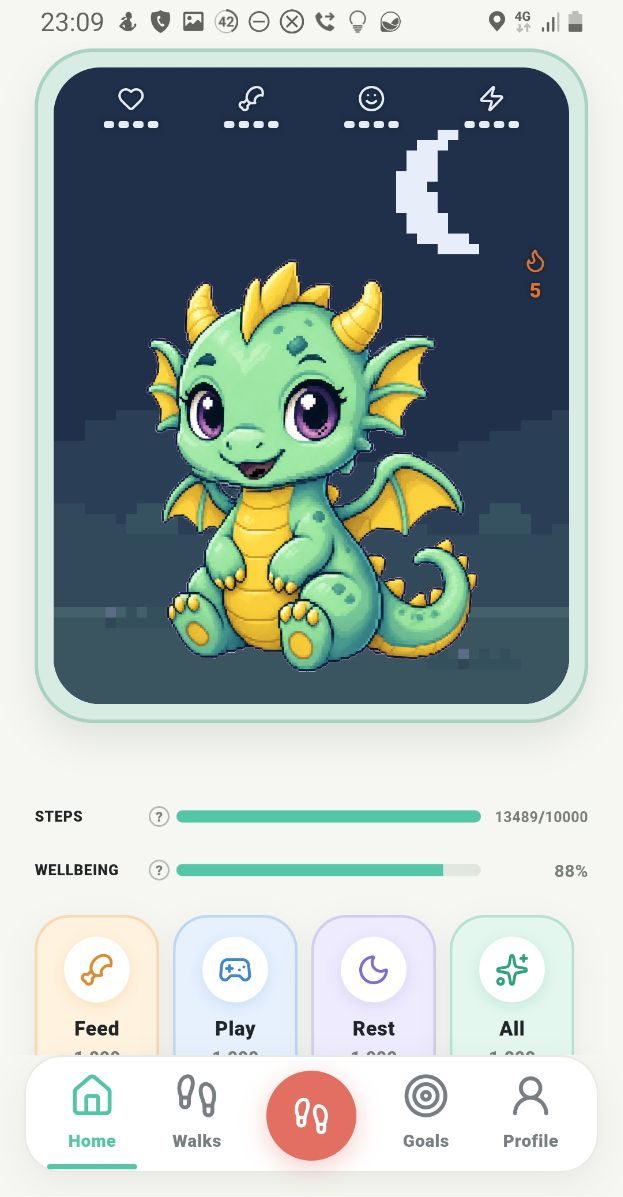 The dragon sitting under a night sky, waiting